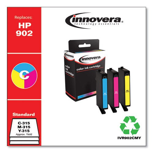 Remanufactured Cyan/magenta/yellow Ink, Replacement For Hp 902 (t0a38an), 315 Page-yield Remanufactured Cyan/magenta/yellow Ink, Replacement For Hp 902 (t0a38an), 315 Page-yield