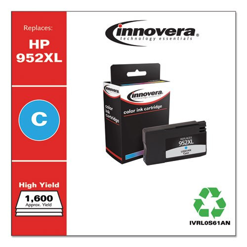 Remanufactured Cyan High-yield Ink, Replacement For Hp 952xl (l0s61an), 1,600 Page-yield Remanufactured Cyan High-yield Ink, Replacement For Hp 952xl (l0s61an), 1,600 Page-yield