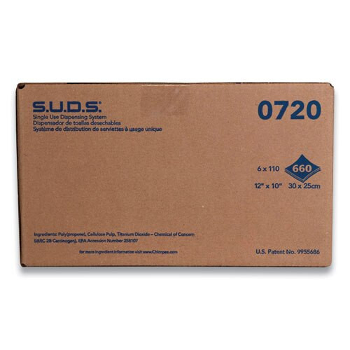 S.u.d.s. Single Use Dispensing System Towels For Quat, 10 X 12, 110/roll, 6 Rolls/carton S.u.d.s. Single Use Dispensing System Towels For Quat, 10 X 12, 110/roll, 6 Rolls/carton