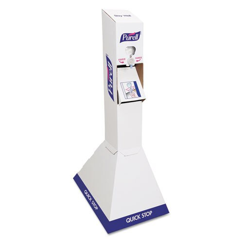 Quick Floor Stand Kit With Two 1,000 Ml Purell Advanced Hand Sanitizer Refills, White/blue, 29 X 29 X 52 Quick Floor Stand Kit With Two 1,000 Ml Purell Advanced Hand Sanitizer Refills, White/blue, 29 X 29 X 52