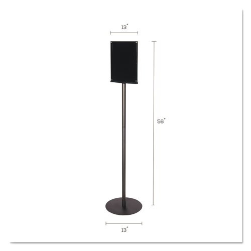 Double-sided Magnetic Sign Display, 8 1/2 X 11 Insert, 56" Tall, Clear/black Double-sided Magnetic Sign Display, 8 1/2 X 11 Insert, 56" Tall, Clear/black