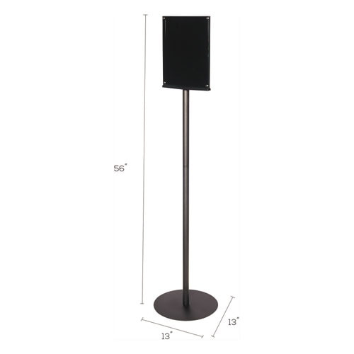 Double-sided Magnetic Sign Display, 8 1/2 X 11 Insert, 56" Tall, Clear/black Double-sided Magnetic Sign Display, 8 1/2 X 11 Insert, 56" Tall, Clear/black
