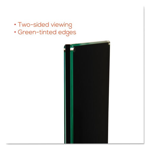 Double-sided Magnetic Sign Display, 8 1/2 X 11 Insert, 56" Tall, Clear/black Double-sided Magnetic Sign Display, 8 1/2 X 11 Insert, 56" Tall, Clear/black