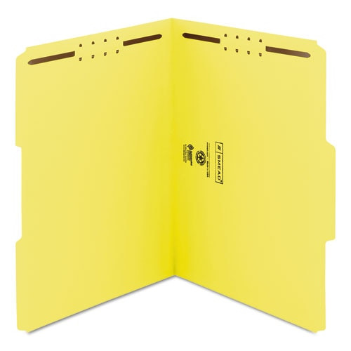Top Tab Colored 2-fastener Folders, 1/3-cut Tabs, Letter Size, Yellow, 50/box Top Tab Colored 2-fastener Folders, 1/3-cut Tabs, Letter Size, Yellow, 50/box