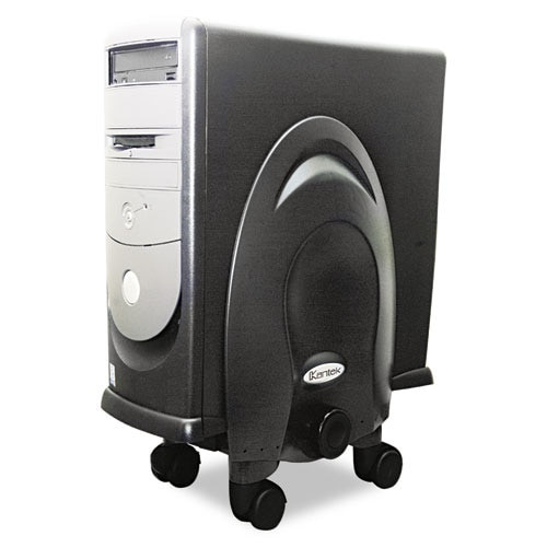 Deluxe Mobile Cpu Stand, 12w X 12d X 18h, Black Deluxe Mobile Cpu Stand, 12w X 12d X 18h, Black