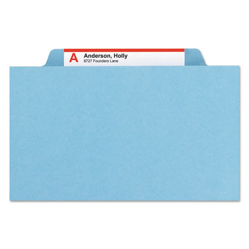 Eight-section Pressboard Top Tab Classification Folders With Safeshield Fasteners, 3 Dividers, Legal Size, Blue, 10/box Eight-section Pressboard Top Tab Classification Folders With Safeshield Fasteners, 3 Dividers, Legal Size, Blue, 10/box