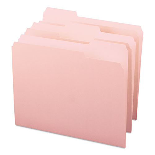 Colored File Folders, 1/3-cut Tabs, Letter Size, Pink, 100/box Colored File Folders, 1/3-cut Tabs, Letter Size, Pink, 100/box