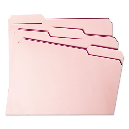 Colored File Folders, 1/3-cut Tabs, Letter Size, Pink, 100/box Colored File Folders, 1/3-cut Tabs, Letter Size, Pink, 100/box
