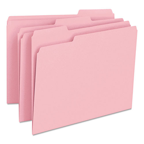 Colored File Folders, 1/3-cut Tabs, Letter Size, Pink, 100/box Colored File Folders, 1/3-cut Tabs, Letter Size, Pink, 100/box