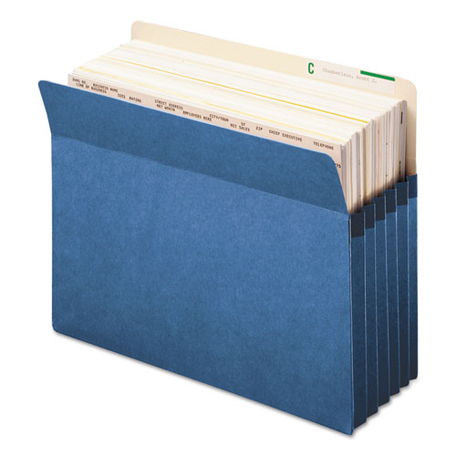 Colored File Pockets, 5.25" Expansion, Letter Size, Blue Colored File Pockets, 5.25" Expansion, Letter Size, Blue