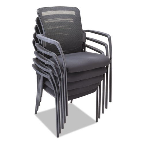 Mesh Guest Stacking Chair, Supports Up To 275 Lbs., Black Seat/black Back, Black Base Mesh Guest Stacking Chair, Supports Up To 275 Lbs., Black Seat/black Back, Black Base