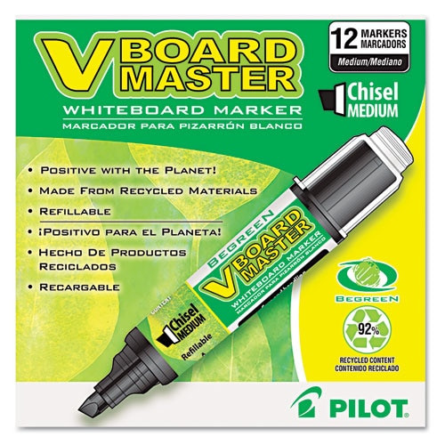 Begreen V Board Master Dry Erase Marker, Medium Chisel Tip, Black Begreen V Board Master Dry Erase Marker, Medium Chisel Tip, Black