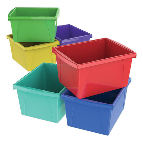 Storage Bins, 10 X 12 5/8 X 7 3/4, 4 Gallon, Assorted Color, Plastic Storage Bins, 10 X 12 5/8 X 7 3/4, 4 Gallon, Assorted Color, Plastic