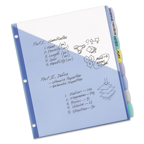 Write And Erase Durable Plastic Dividers With Pocket, 3-hold Punched, 8-tab, 11.13 X 9.25, Assorted, 1 Set Write And Erase Durable Plastic Dividers With Pocket, 3-hold Punched, 8-tab, 11.13 X 9.25, Assorted, 1 Set