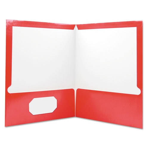 Laminated Two-pocket Folder, Cardboard Paper, Red, 11 X 8 1/2, 25/pack Laminated Two-pocket Folder, Cardboard Paper, Red, 11 X 8 1/2, 25/pack