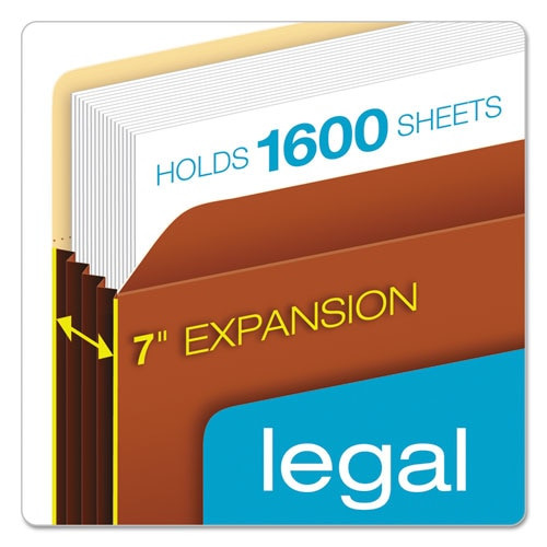 Heavy-duty File Pockets, 7" Expansion, Legal Size, Redrope, 5/box Heavy-duty File Pockets, 7" Expansion, Legal Size, Redrope, 5/box