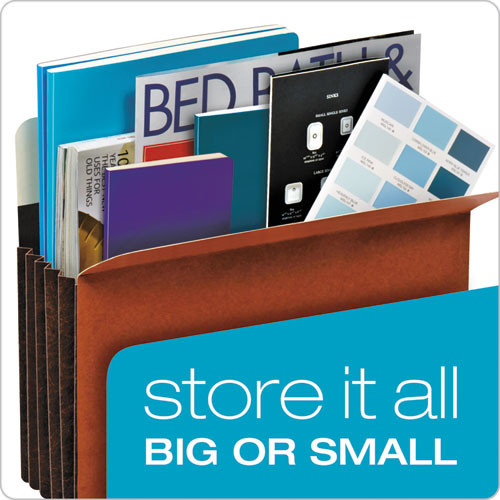Heavy-duty File Pockets, 7" Expansion, Legal Size, Redrope, 5/box Heavy-duty File Pockets, 7" Expansion, Legal Size, Redrope, 5/box
