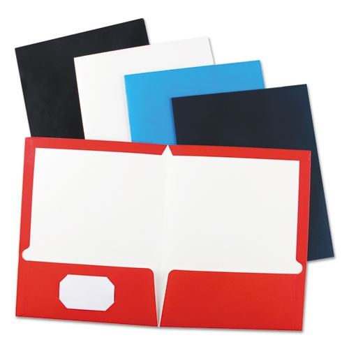 Laminated Two-pocket Folder, Cardboard Paper, Navy, 11 X 8 1/2, 25/pack Laminated Two-pocket Folder, Cardboard Paper, Navy, 11 X 8 1/2, 25/pack