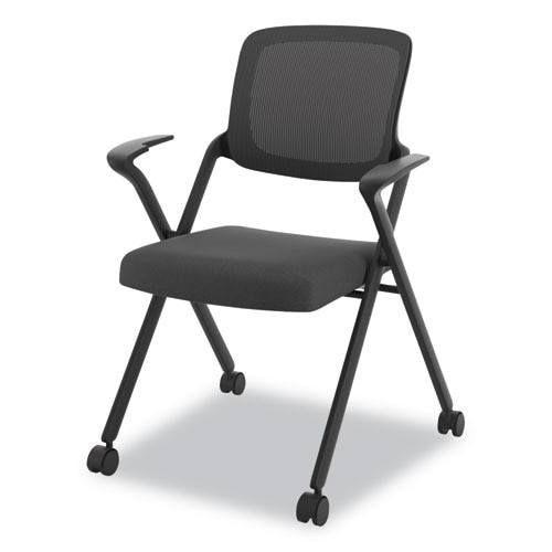 Vl314 Mesh Back Nesting Chair, Black Seat/black Back, Black Base Vl314 Mesh Back Nesting Chair, Black Seat/black Back, Black Base