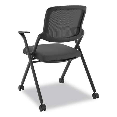 Vl314 Mesh Back Nesting Chair, Black Seat/black Back, Black Base Vl314 Mesh Back Nesting Chair, Black Seat/black Back, Black Base