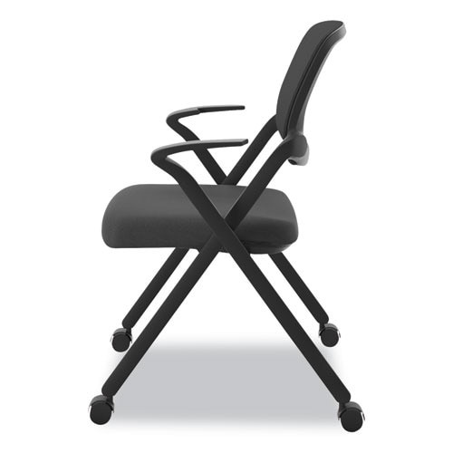 Vl314 Mesh Back Nesting Chair, Black Seat/black Back, Black Base Vl314 Mesh Back Nesting Chair, Black Seat/black Back, Black Base