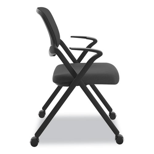 Vl314 Mesh Back Nesting Chair, Black Seat/black Back, Black Base Vl314 Mesh Back Nesting Chair, Black Seat/black Back, Black Base