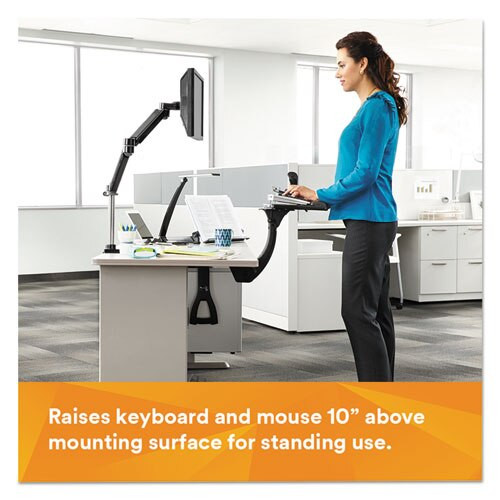 Sit/stand Easy Adjust Keyboard Tray, Standard Platform, 25.5w X 12d, Black Sit/stand Easy Adjust Keyboard Tray, Standard Platform, 25.5w X 12d, Black