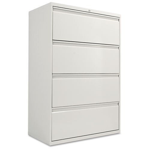 Four-drawer Lateral File Cabinet, 36w X 18d X 52.5h, Light Gray Four-drawer Lateral File Cabinet, 36w X 18d X 52.5h, Light Gray