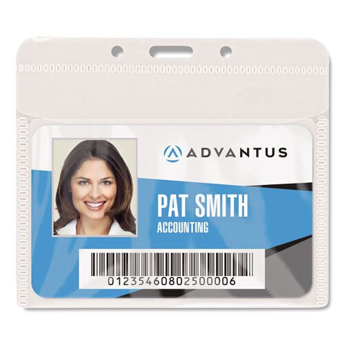 Pvc-free Badge Holders, Horizontal, 4.5 X 4, Clear, 50/pack Pvc-free Badge Holders, Horizontal, 4.5 X 4, Clear, 50/pack
