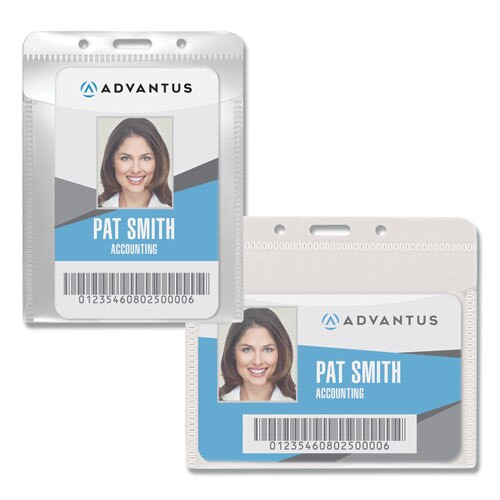 Pvc-free Badge Holders, Horizontal, 4.5 X 4, Clear, 50/pack Pvc-free Badge Holders, Horizontal, 4.5 X 4, Clear, 50/pack