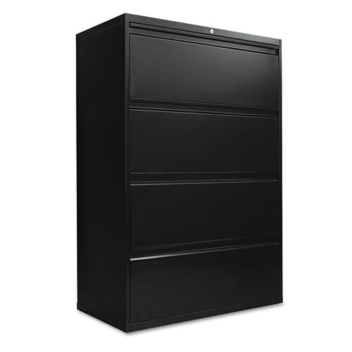 Four-drawer Lateral File Cabinet, 36w X 18d X 52.5h, Black Four-drawer Lateral File Cabinet, 36w X 18d X 52.5h, Black