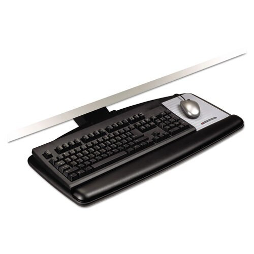 Knob Adjust Keyboard Tray With Standard Platform, 25.2w X 12d, Black Knob Adjust Keyboard Tray With Standard Platform, 25.2w X 12d, Black
