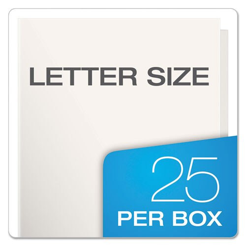 High Gloss Laminated Paperboard Folder, 100-sheet Capacity, White, 25/box