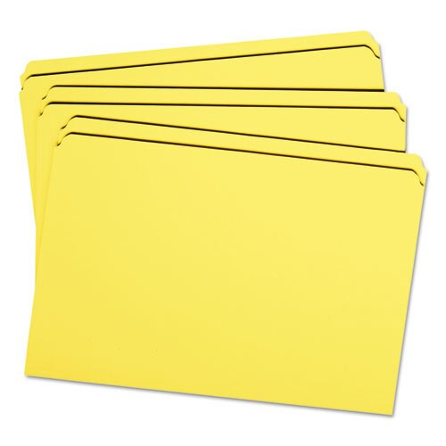 Reinforced Top Tab Colored File Folders, Straight Tab, Legal Size, Yellow, 100/box Reinforced Top Tab Colored File Folders, Straight Tab, Legal Size, Yellow, 100/box