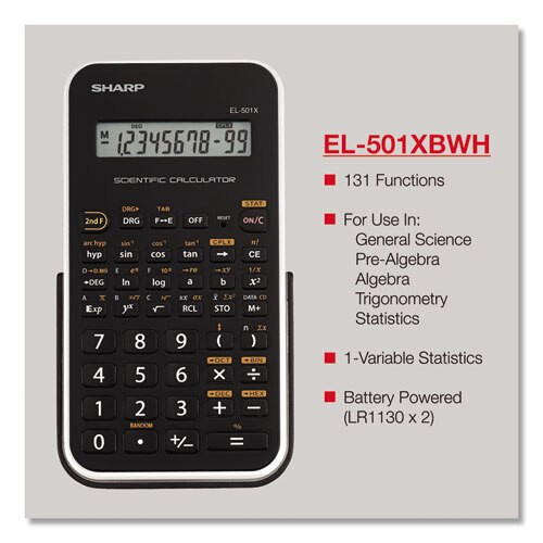 El-501xbwh Scientific Calculator, 10-digit Lcd El-501xbwh Scientific Calculator, 10-digit Lcd