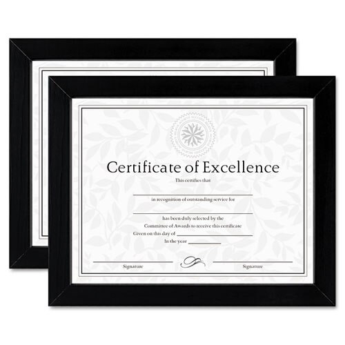Document/certificate Frames, Wood, 8 1/2 X 11, Black, Set Of Two Document/certificate Frames, Wood, 8 1/2 X 11, Black, Set Of Two