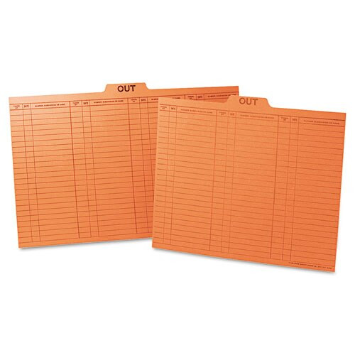 Salmon Colored Charge-out Guides, 1/5-cut Top Tab, Out, 8.5 X 11, Salmon, 100/box Salmon Colored Charge-out Guides, 1/5-cut Top Tab, Out, 8.5 X 11, Salmon, 100/box