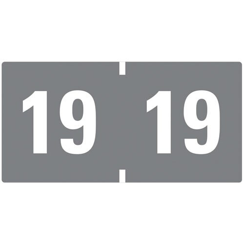 Yearly End Tab File Folder Labels, 19, 0.75 X 1.5, Gray, 500/roll Yearly End Tab File Folder Labels, 19, 0.75 X 1.5, Gray, 500/roll
