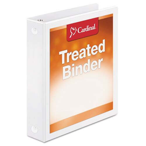 Treated Binder Clearvue Locking Round Ring Binder, 3 Rings, 1.5" Capacity, 11 X 8.5, White Treated Binder Clearvue Locking Round Ring Binder, 3 Rings, 1.5" Capacity, 11 X 8.5, White
