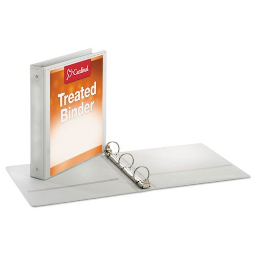 Treated Binder Clearvue Locking Round Ring Binder, 3 Rings, 1.5" Capacity, 11 X 8.5, White Treated Binder Clearvue Locking Round Ring Binder, 3 Rings, 1.5" Capacity, 11 X 8.5, White
