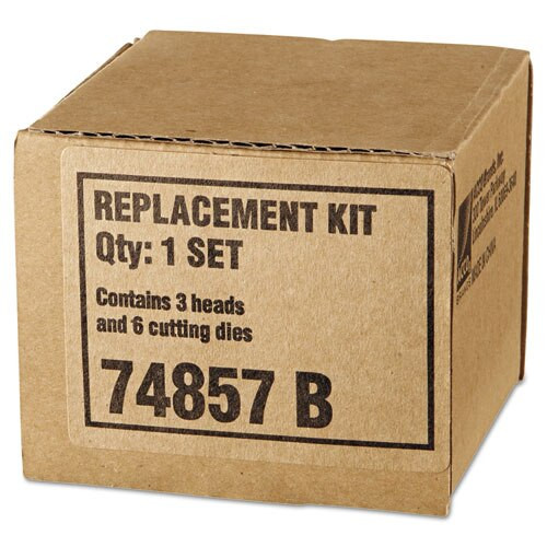 Replacement Head Punch Set, Three Heads/five Discs, 9/32 Diameter Hole, Gray Replacement Head Punch Set, Three Heads/five Discs, 9/32 Diameter Hole, Gray
