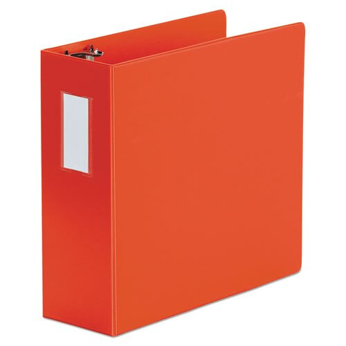 Deluxe Non-view D-ring Binder With Label Holder, 3 Rings, 4" Capacity, 11 X 8.5, Red Deluxe Non-view D-ring Binder With Label Holder, 3 Rings, 4" Capacity, 11 X 8.5, Red