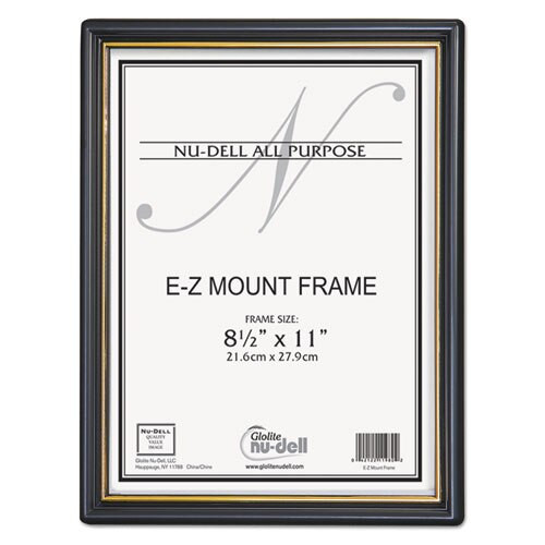 Ez Mount Document Frame With Trim Accent, Plastic Face , 8.5 X 11, Black/gold Ez Mount Document Frame With Trim Accent, Plastic Face , 8.5 X 11, Black/gold