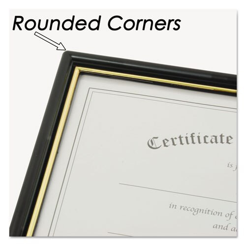 Ez Mount Document Frame With Trim Accent, Plastic Face , 8.5 X 11, Black/gold Ez Mount Document Frame With Trim Accent, Plastic Face , 8.5 X 11, Black/gold