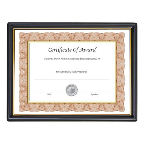 Ez Mount Document Frame With Trim Accent, Plastic Face , 8.5 X 11, Black/gold Ez Mount Document Frame With Trim Accent, Plastic Face , 8.5 X 11, Black/gold