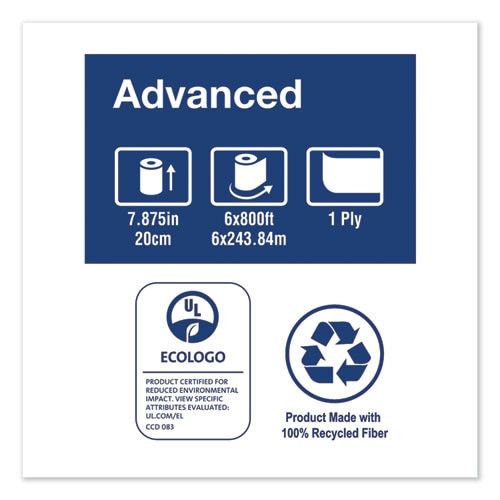 Advanced Hardwound Roll Towel, 7.88" X 800 Ft, White, 6 Rolls/carton Advanced Hardwound Roll Towel, 7.88" X 800 Ft, White, 6 Rolls/carton