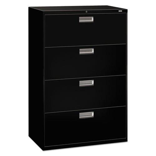 600 Series Four-drawer Lateral File, 36w X 18d X 52.5h, Black 600 Series Four-drawer Lateral File, 36w X 18d X 52.5h, Black