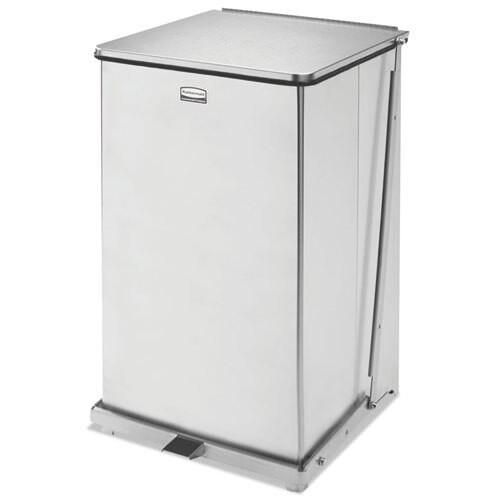 Defenders Biohazard Step Can, Square, Steel, 24 Gal, Red Defenders Biohazard Step Can, Square, Steel, 24 Gal, Red