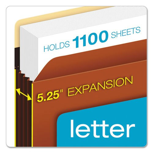 Heavy-duty File Pockets, 5.25" Expansion, Letter Size, Redrope, 10/box Heavy-duty File Pockets, 5.25" Expansion, Letter Size, Redrope, 10/box