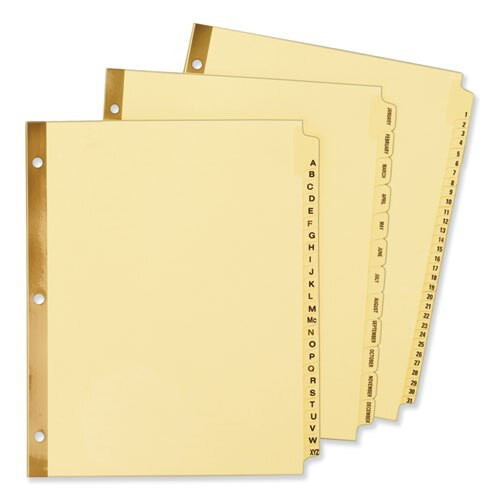 Preprinted Laminated Tab Dividers W/gold Reinforced Binding Edge, 31-tab, Letter Preprinted Laminated Tab Dividers W/gold Reinforced Binding Edge, 31-tab, Letter